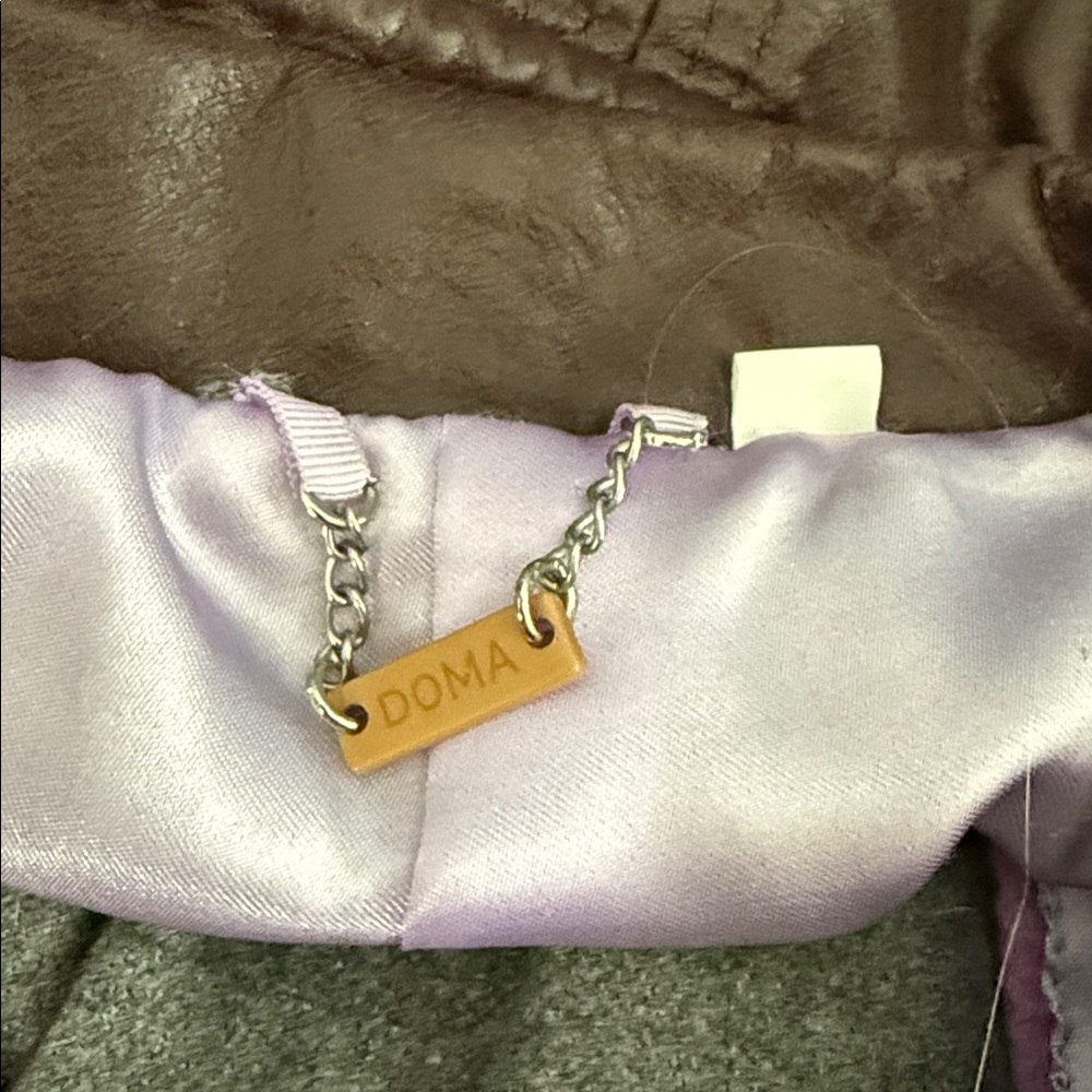 Doma Brown Leather Bomber Jacket - Picture 4 of 6